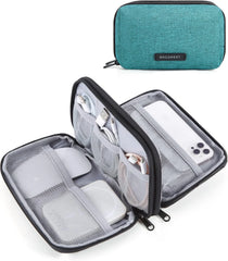 BAGSMART Electronics Travel Organizer for Cords, Zipper Pouch, Bluish Green