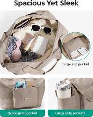 BAGSMART Foldable Travel Bag, 37L Expandable Personal Item Bag, Kelp Green