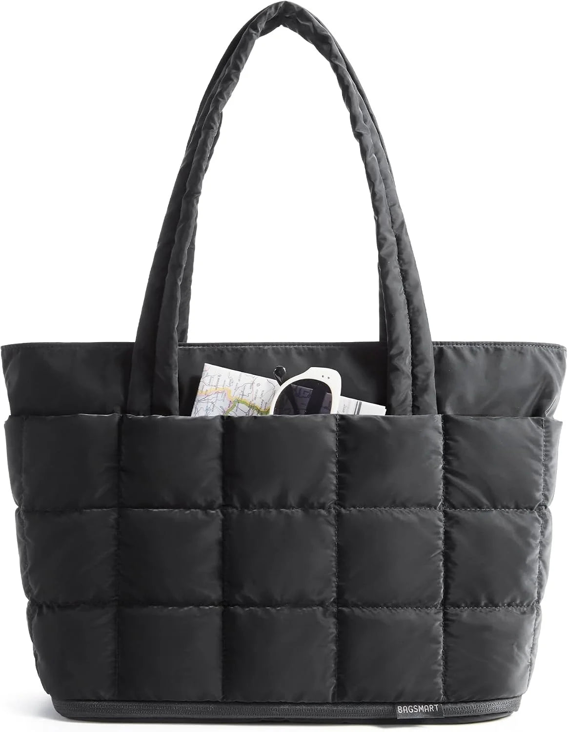 BAGSMART Expandable Tote Bag for Women, Puffer Work Tote Travel Bag
