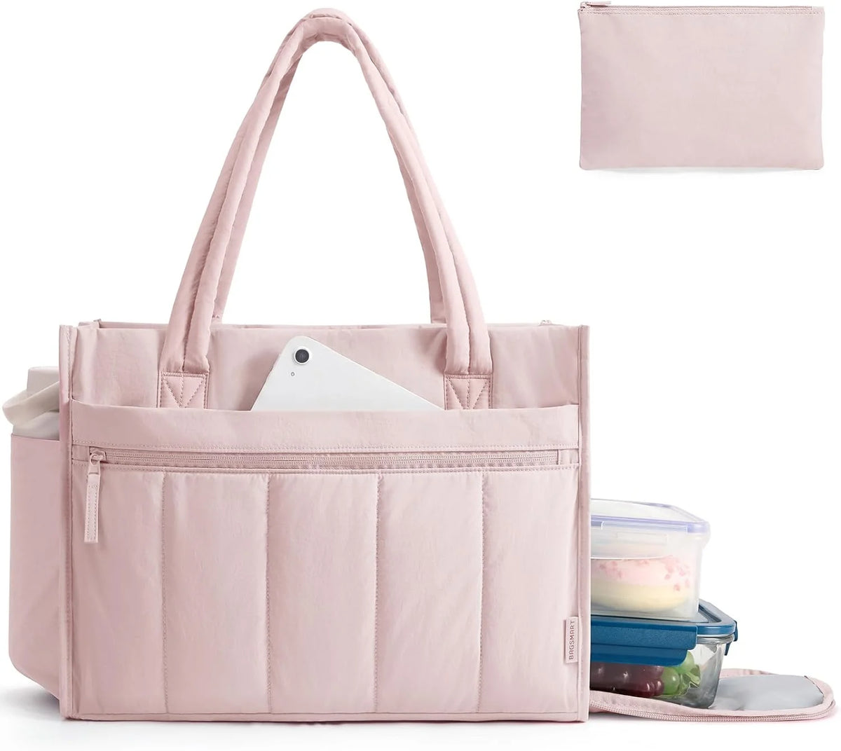 BAGSMART Tote Bag for Women Puffer 15.6 Inch Laptop Work Bag Large Purse