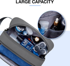 BAGSMART Travel Toiletry Bag for Men, Dopp Kit Water Resistant Shaving Bag for Toiletries Accessories, Grey-Medium