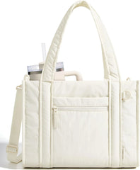BAGSMART Boxy Tote Bag for Women, Crossbody Work Bag with Zipper