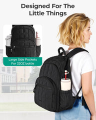 BAGSMART Travel Backpack for Women, 15.6" College Laptop Backpack, Orange