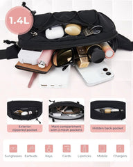 BAGSMART Fanny Packs for Women, Running Workout Traveling Hiking, Black