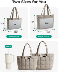BAGSMART Expandable Tote Bag for Women, Puffer Work Tote Travel Bag