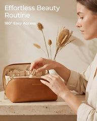 BAGSMART Makeup Bag Travel Cosmetic Bag,Women Toiletry Case, Blush Purple