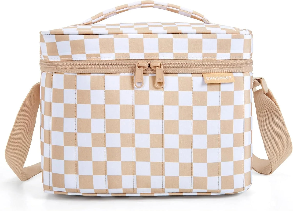 BAGSMART Lunch Box for Women, Insulated Lunch Bag Leakproof, Khaki