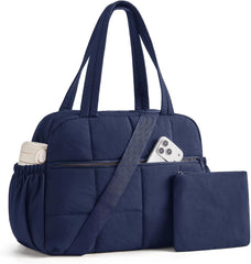 BAGSMART Small Gym Bag for Women, 2 Set Travel Duffel Bags, Navy