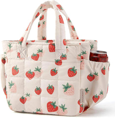 BAGSMART Lunch Bag Women Small Cute Quilted Insulated Leakproof Lightweight